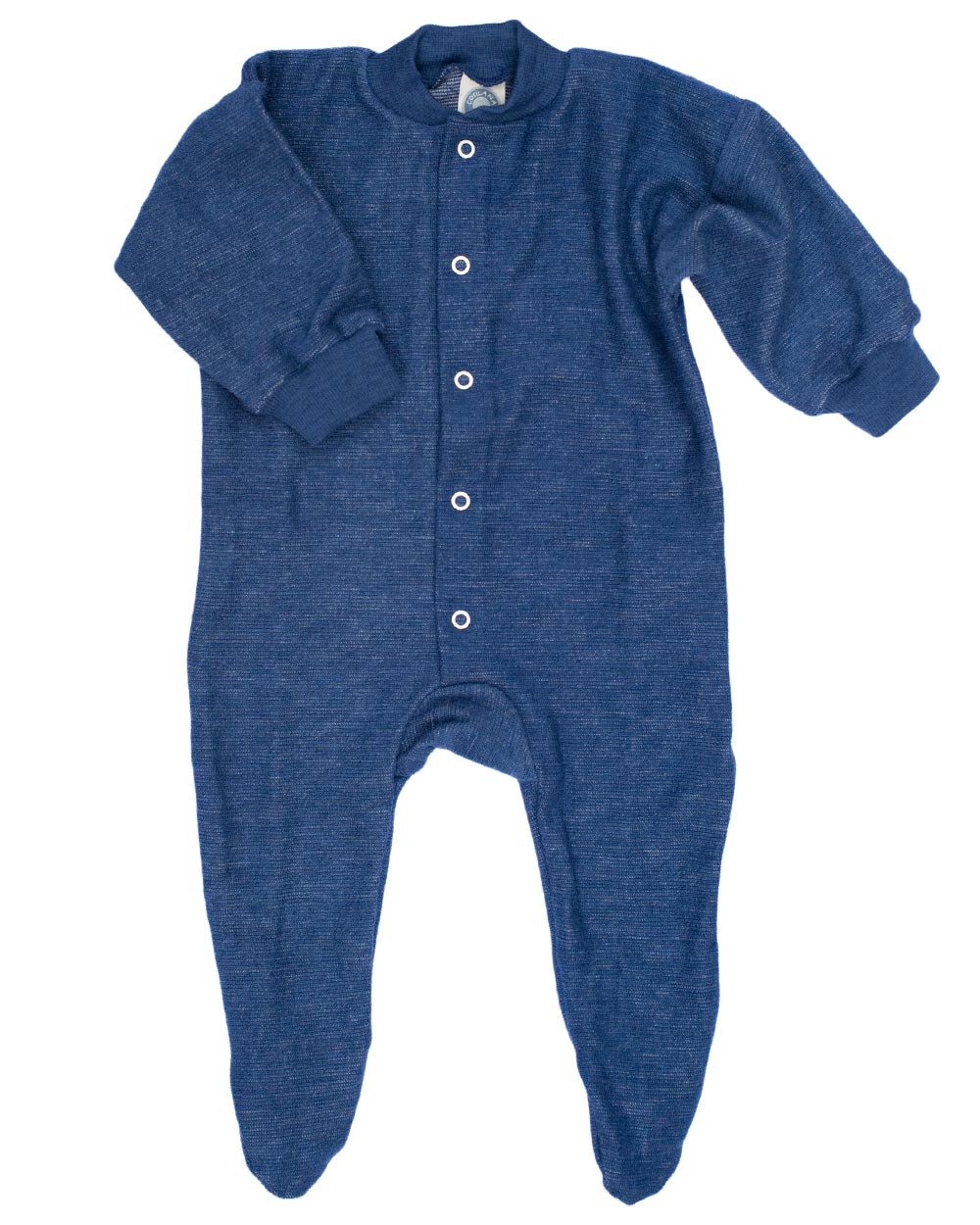 Cosilana, Schlafanzug/Strampler mit Fuß, 100% Wolle (kbT) (74, Blau)