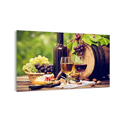 DekoGlas Küchenrückwand 'Wein auf Tisch' in div. Größen, Glas-Rückwand, Wandpaneele, Spritzschutz & Fliesenspiegel