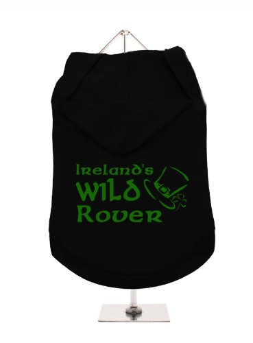 "St. Patrick: Irelands Wild Rover" UrbanPup Hunde-Hoodie Hoodie (schwarz/grün)