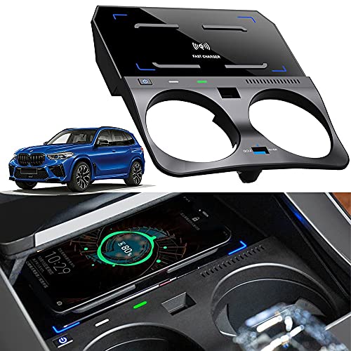 Braveking1 Kabelloses Ladegerät Auto Kompatibel mit BMW X5 X6 X5M X6M 2019 2020 2021 Center Console-Zubehörfeld, 15W Wireless Schnell-ladegerät für BMW G05/G06/F85/F86 Accessories for iPhone Samsung