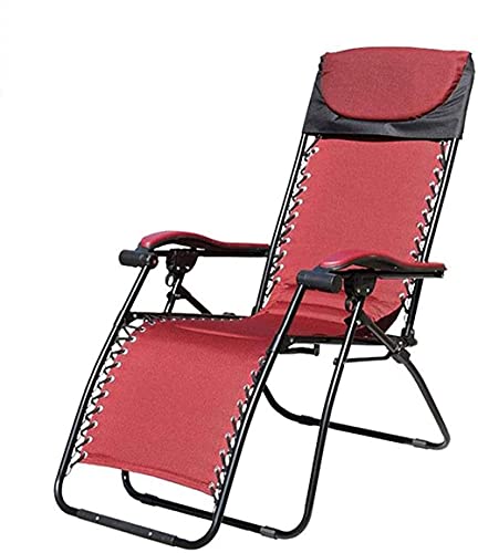 AHHYCXZ Klappbarer Liegestuhl, rot, für den Garten, Liegestühle, Zero Gravity, Sonnenliegen, tragbar, Mittagspause, wohltätig