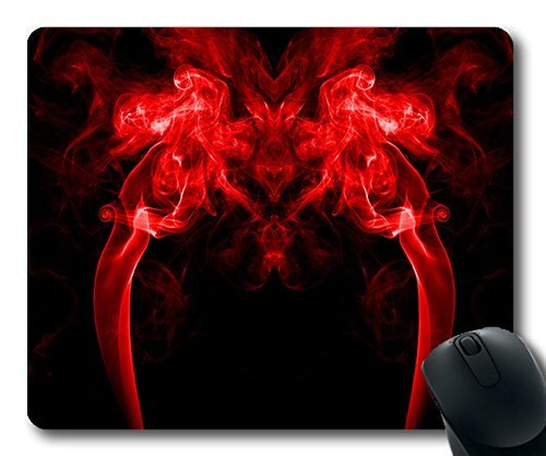 (Precision Lock Edge Mouse Pad) Red Smoke Abstract Color Gaming Mouse Pad Mouse Mat for Mac or Computer