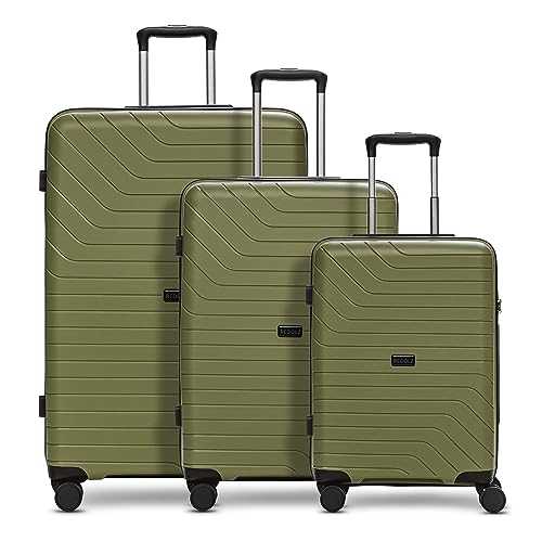 REDOLZ Hartschalen Koffer-Set 3-teilig | aus hochwertigem, leichtem Polypropylen Material | 4 Doppelrollen & TSA-Schloss für Damen & Herren (Essentials 05)