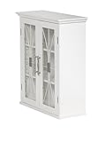 Elegant Home Fashions Delaney Badezimmer Holzwandschrank Weiß 7930 Mit 2 Glastüren, Glas, Einheitsgröße