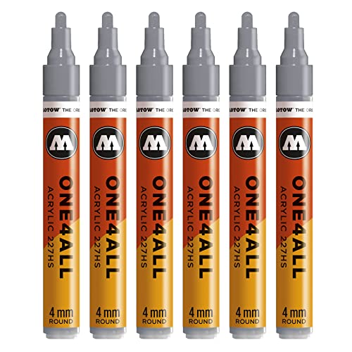 Molotow MO227218 ONE4ALL 227HS Markierstift, cool grau pastell, 6er Packung