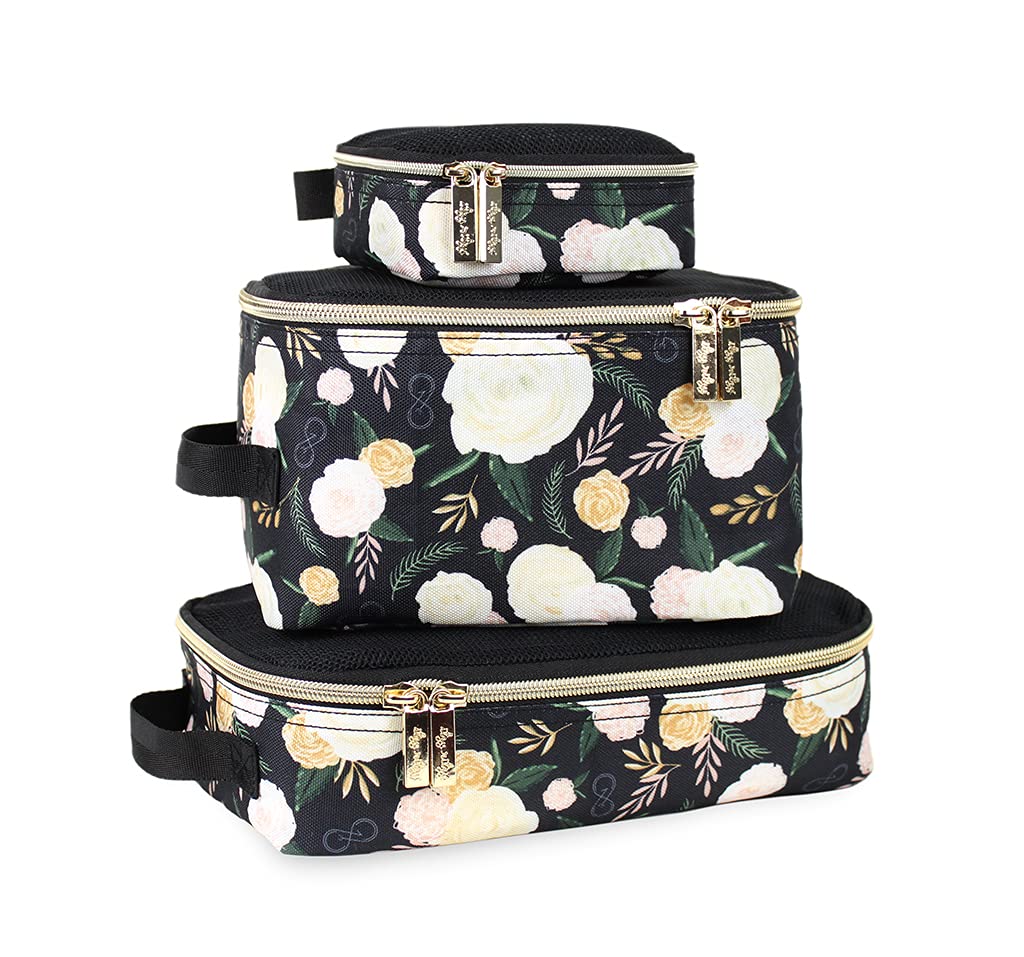 Chelsea + Cole For Itzy Ritzy Packing Cubes - Set of 3 Floral Packing Cubes or Travel Organizers; Each Cube features a mesh top, double zipper and a fabric handle ; Floral