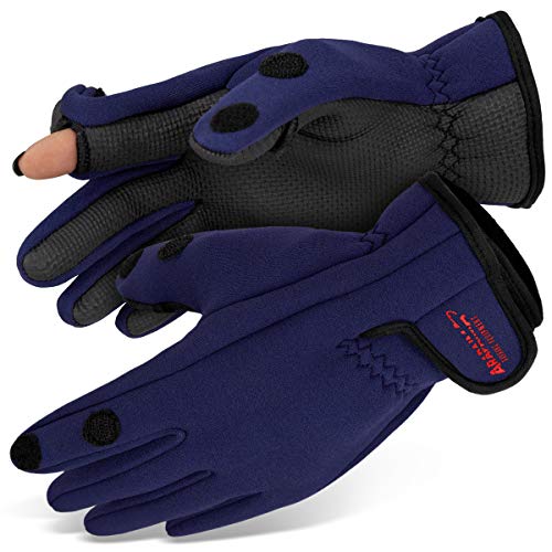 Neopren Angelhandschuhe 'Spin' | Arapaima Fishing Equipment® Thermo Angel Handschuhe | Anglerhandschuhe | Fishing Gloves - Navy - XL