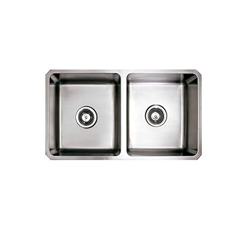 Cata CB 2 Cabinet Kitchen Sink Rectangular Stainless Steel – Kitchen Sinks (Cabinet Kitchen Sink, Rectangular, Stainless Steel, 2 Bowling, Square, 355 x 410 mm)