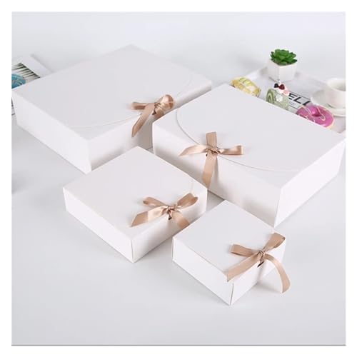 Kraft Geschenkboxen 10 Stück weiße Kraftpapier-Geschenkbox, handgemachte Süßigkeiten, Schokolade, Kekse, Aufbewahrungsbox, Partybedarf, Kleidungsaufbewahrung for Geburtstag (Size : 17x17x5cm)