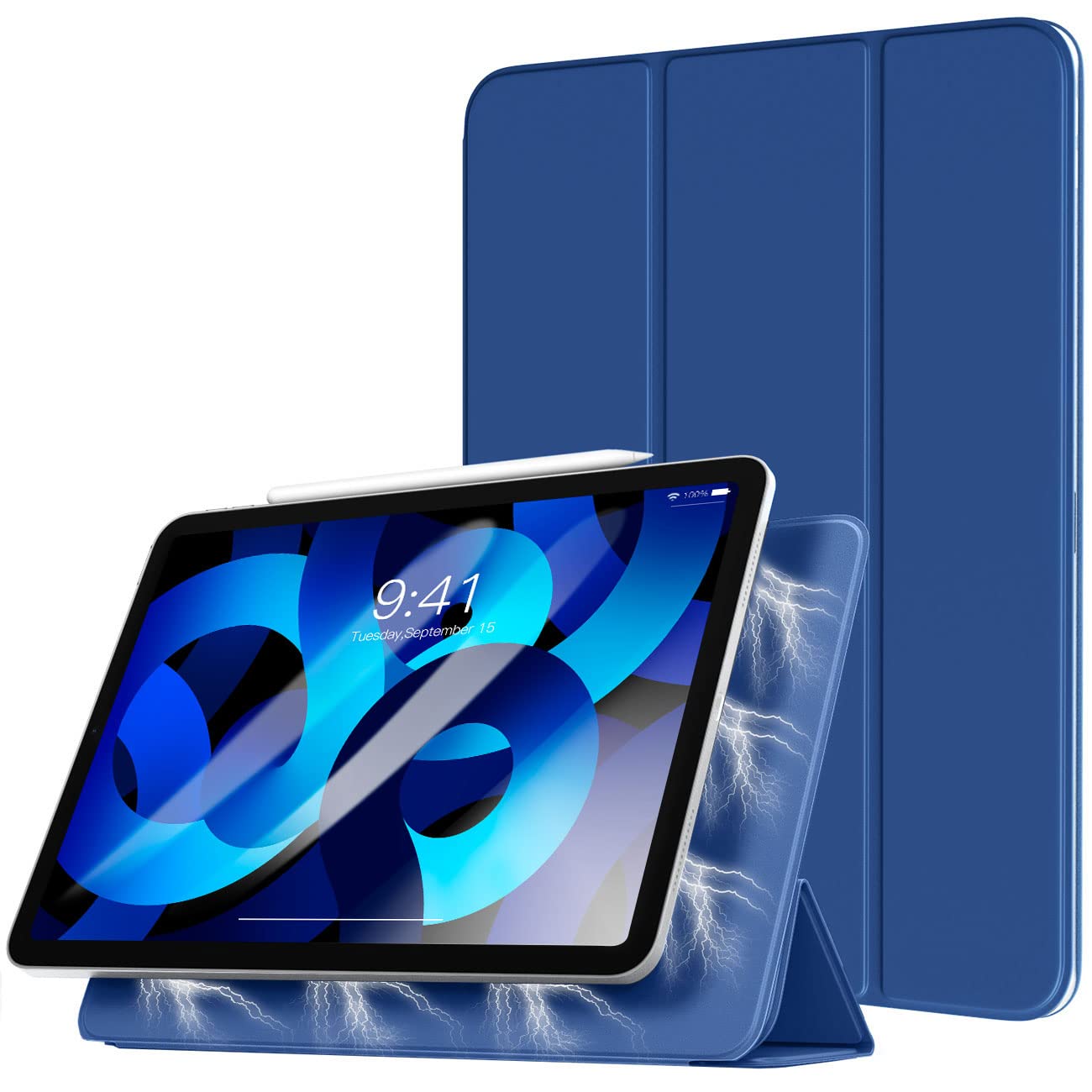 TiMOVO Magnetische Hülle für iPad Air 5. Generation 10,9 Zoll 2022/iPad Air 4. Generation 10,9 Zoll 2020/iPad Pro 11 Zoll 2018, Schutzhülle Unterstützt 2. Gen iPencil Aufladen - Marineblau