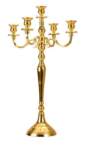 Geschenkestadl Kerzenständer 5-armig 60 cm Kerzenleuchter Farbe Gold Kandelaber