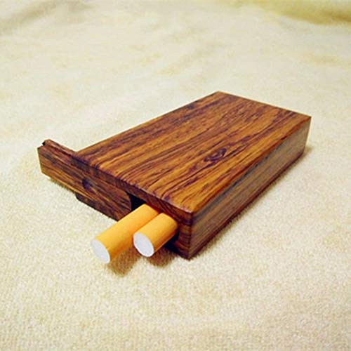 NACHEN Hölzerne Zigarettenetui Mini Retro tragbare Zigarettenschachtel 5 Sticks Zigaretten Holz