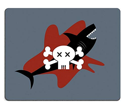 Roger Mousepad Naturkautschuk - Maske 33 Ein Totenkopf Gegen Haie und Blut Kreuz.