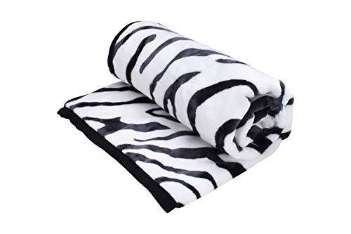 HAFIX Kuscheldecke Tagesdecke Wolldecke Überwurfdecke in 160x220cm Zebrastreifen, für wohlige Wärme auf dem Sofa und im Bett 100% Polyester