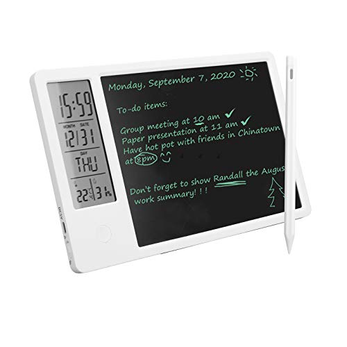 LCD-Schreibtablette mit Stift, elektronischer Desktop-Kalender LCD-Handschrifttafel Typ C Wiederaufladbarer Notizblock mit Digitalfunktion und Alarmfunktion für Schulen, Büros, Privathaushalte