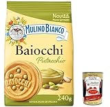 12x Mulino Bianco Baiocchi Pistacchio,Kekse mit Pistazien und Mürbeteig, ideal zum Frühstück oderSnack, ohne Palmöl 240g + Italian Gourmet Polpa di Pomodoro 400g Dose