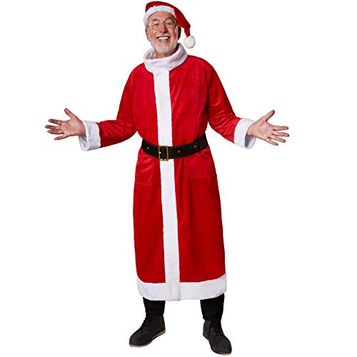 dressforfun 900842 Herren Weihnachtsmann Kostüm, rot, mit langem Mantel und breitem Gürtel - Diverse Größen - (M | Nr. 303464)
