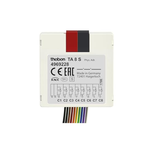 Theben 4969228 TA 8 S - KNX 8-Fach Tasterschnittstelle mit 10-poligem Kabelanschluss