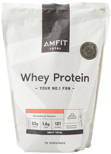 Amazon-Marke: Amfit Nutrition Molkeproteinpulver, Erdbeere, 75 Portionen (1er Pack)