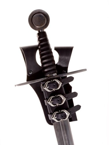 Mankitoys Schwerthalter im Stil des Mittelalters verstellbar mit 3 Schnallen aus Leder für Schwerter und Äxte