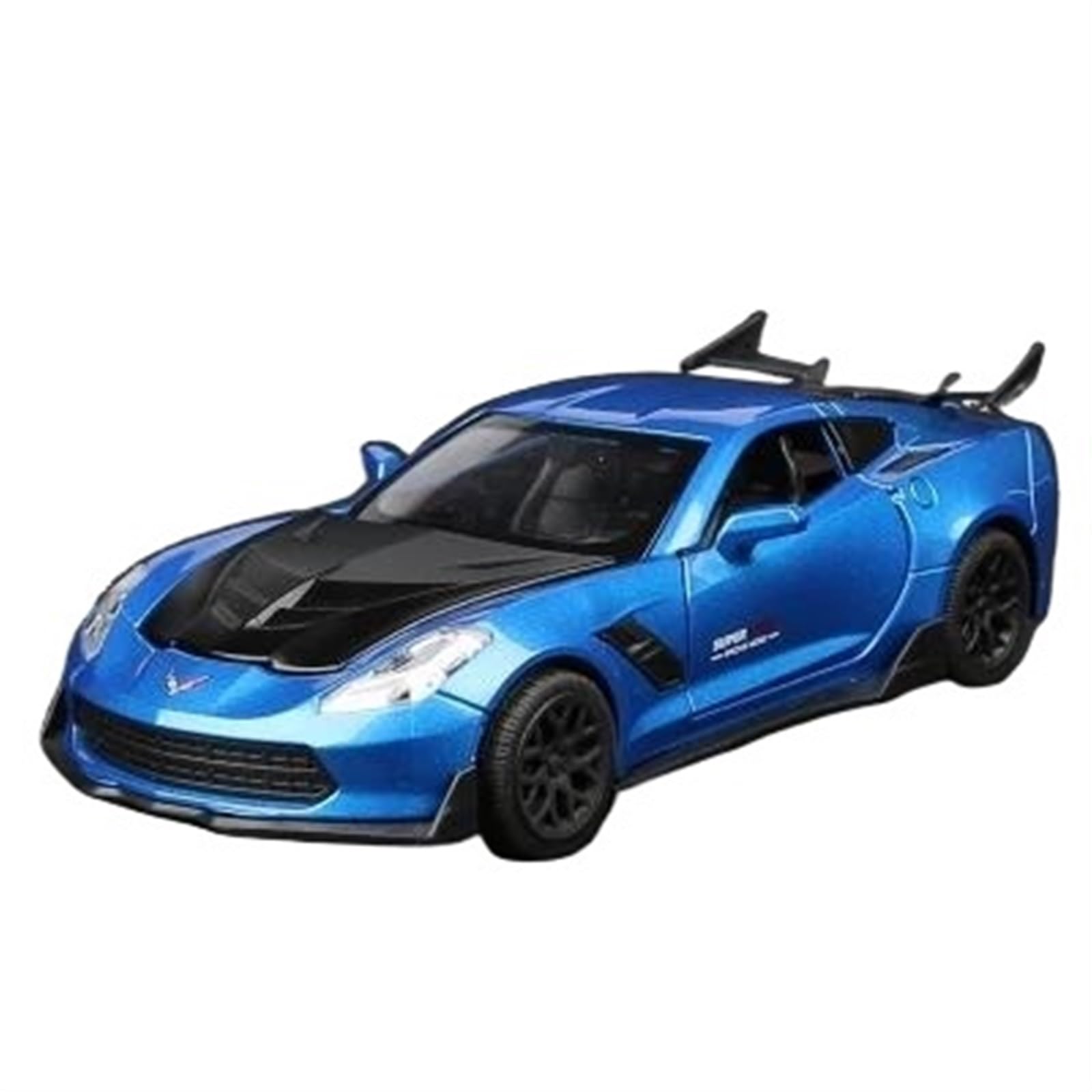 Druckguss-Auto im Maßstab 1:32 für Corvette Z06 Legierung Sportwagen Modell Druckguss Metallauto Modell mit Sound und Licht Sammlermodell Fahrzeug (Farbe: B)