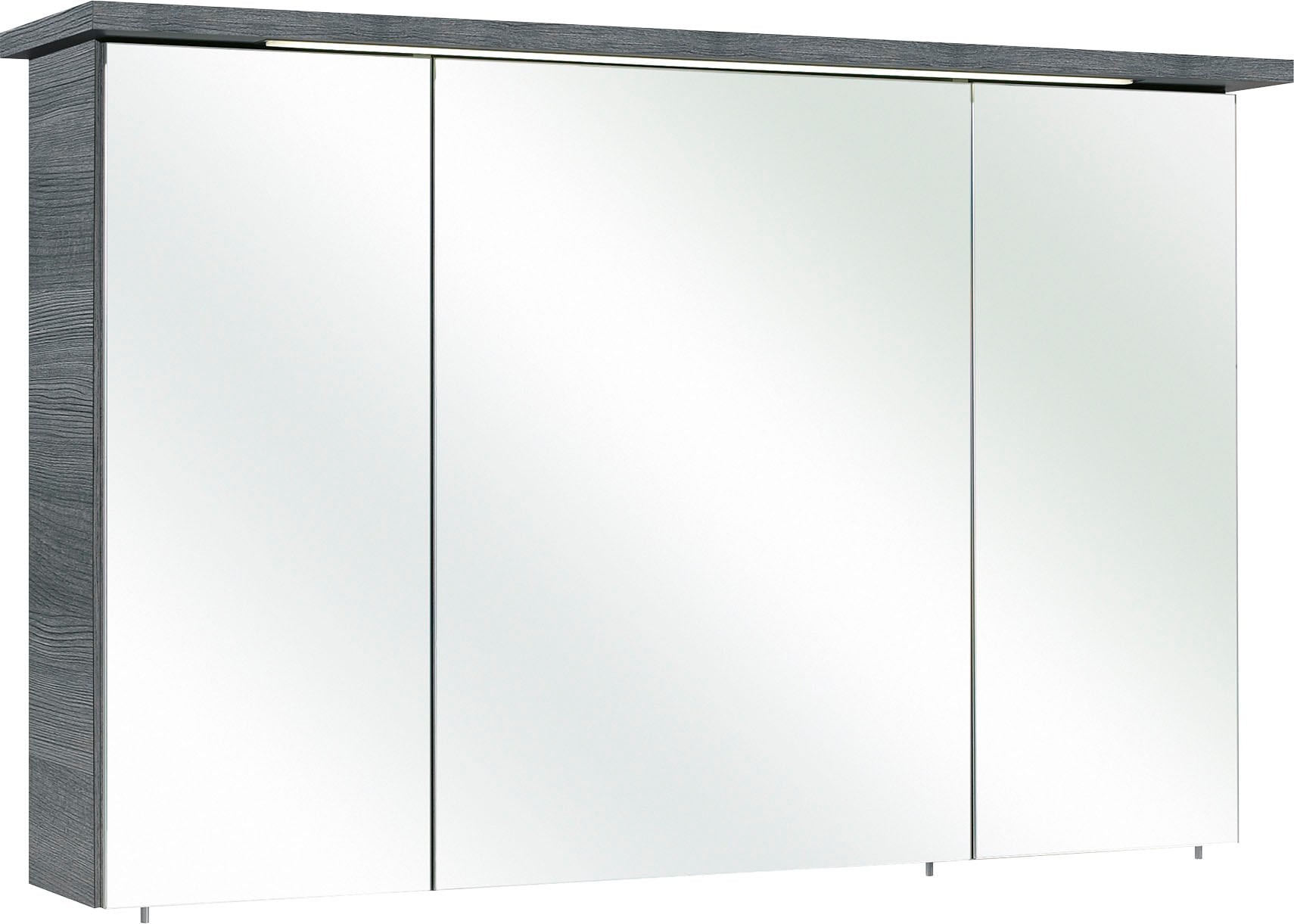 PELIPAL Spiegelschrank "Quickset 328", Breite 115 cm, 3-türig, eingelassene LED-Beleuchtung, Steckdosenbox