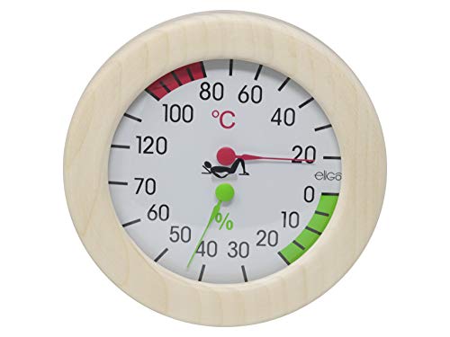 eliga Klimamesser (Thermo- und Hygrometer) im Holzrahmen ca. 155 mm, 386 g