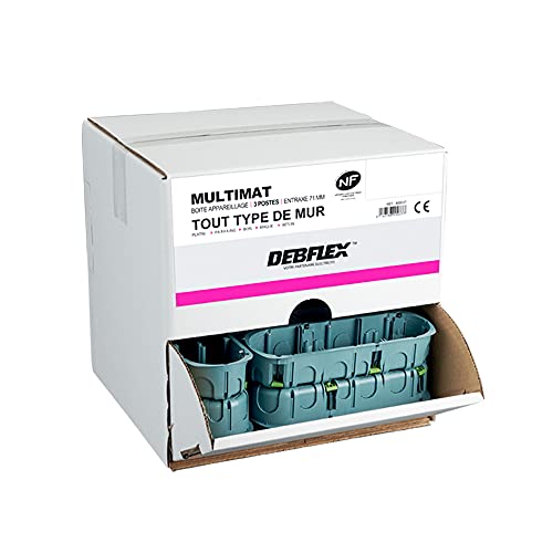 Debflex 800037 Box, 3 Stück, Mehrmaterial, Durchmesser 67 x 40, Abstand: 71 mm, 1/2 SILO / 20 PDTS, Grau