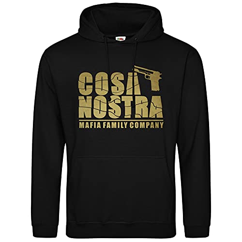 AkyTEX Cosa Nostra Family Hoodie Kapuzenpullover Fun Hoody Sweater (Schwarz, L)