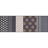 Salonloewe Fußmatte waschbar Glamour Dots grau 60x180 cm Sauberlaufmatte Wohn-Teppich Läufer Design-Muster