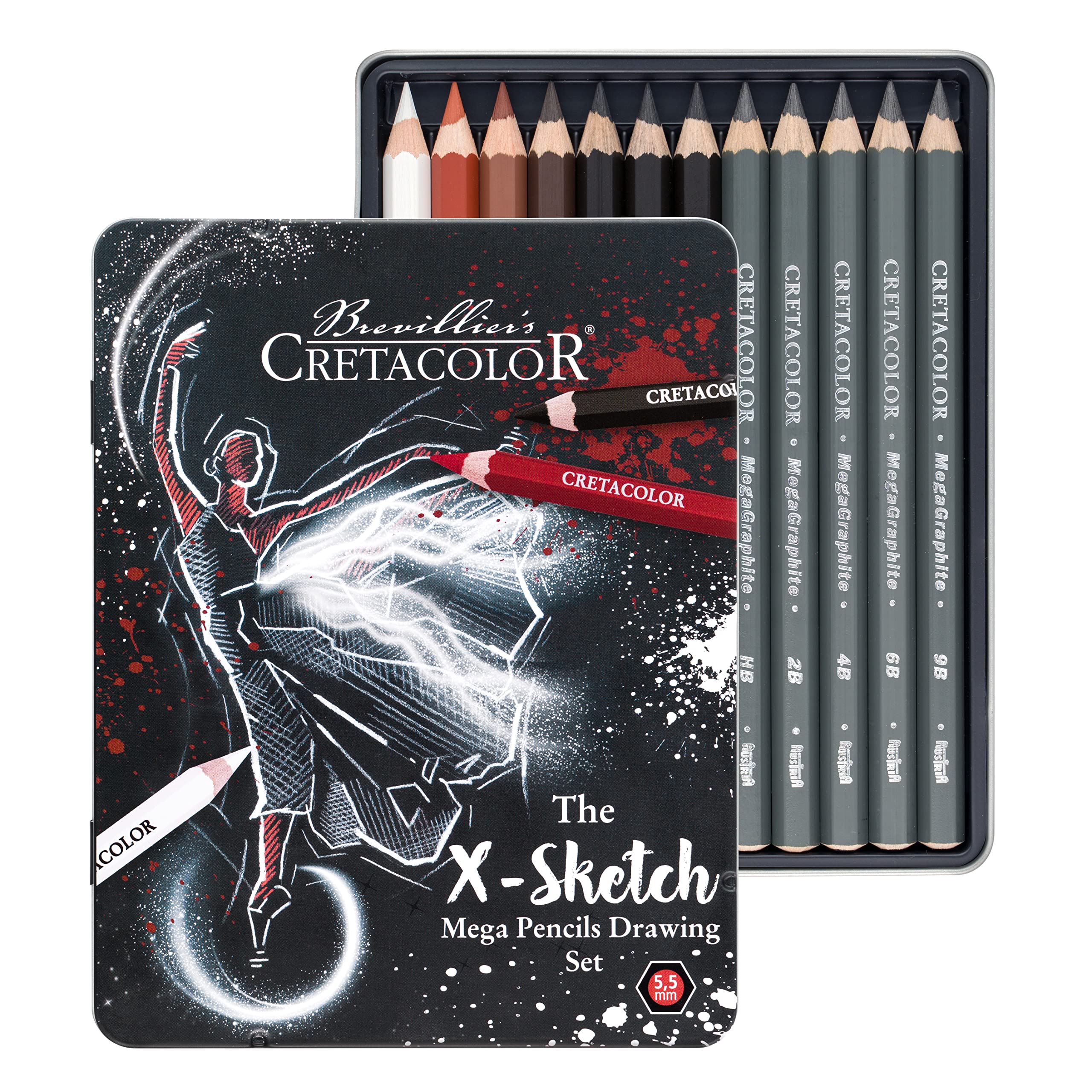 CRETACOLOR The X-Sketch Mega Pencils Drawing Set | Künstlerstifte Zeichen- und Skizzierset, 1 stück (1er Pack)