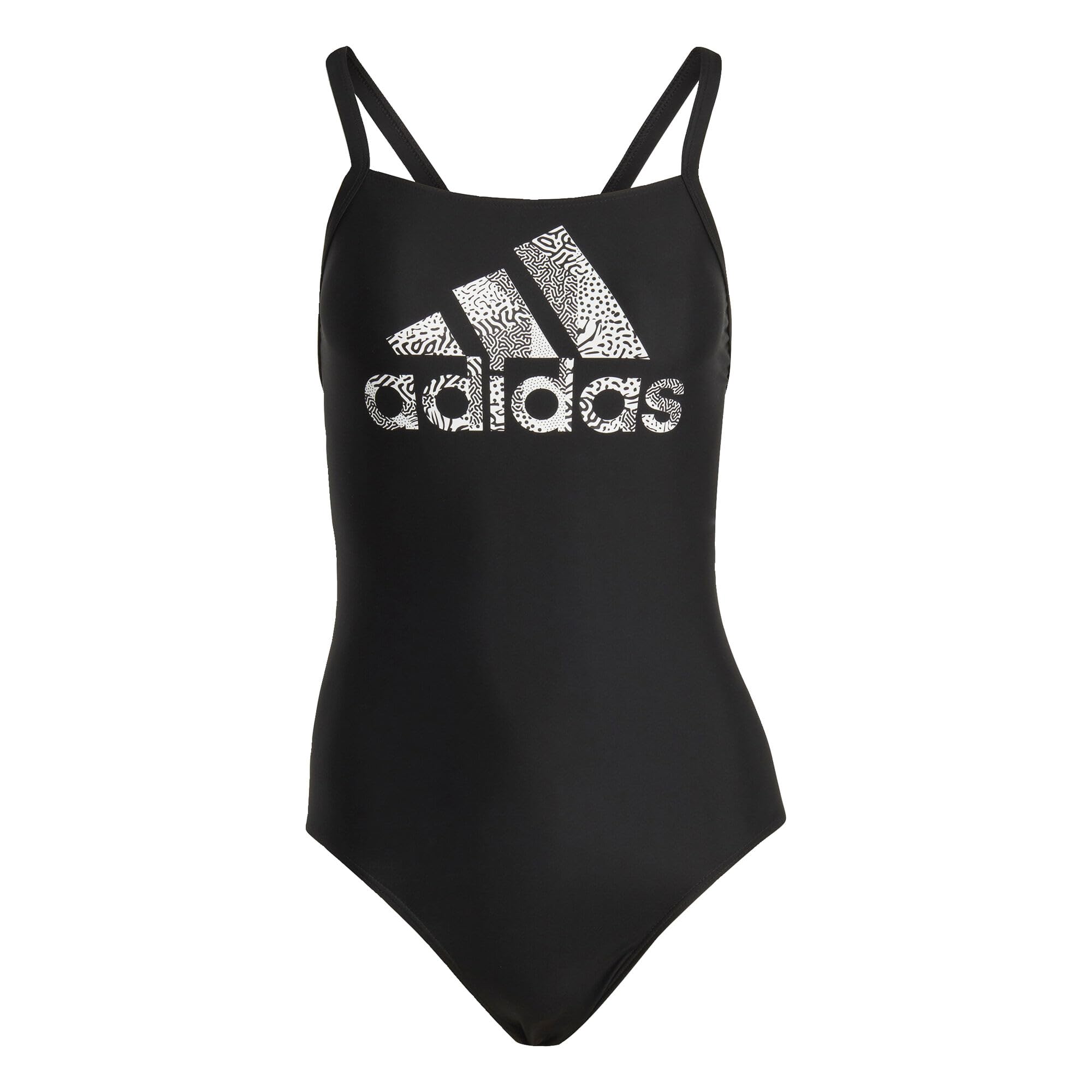 adidas Women's Big Logo Suit Swimsuit, Black/White, 40