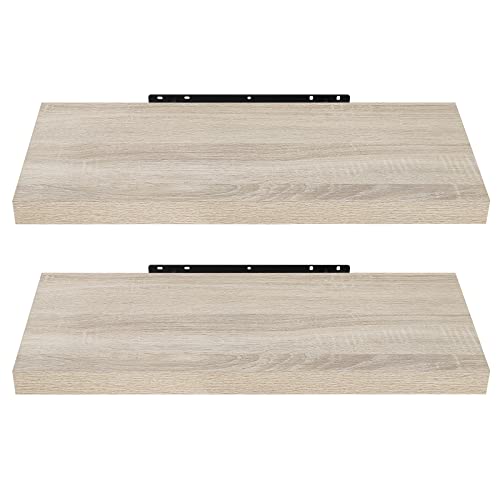 EUGAD 0051QJ-2 Wandregal Wandboard 2er Set Hängeregal Holz Board Modern Sonoma Eiche 60x22,9x3,8cm