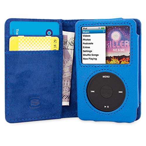 Snugg Hülle für iPod Classic aus Leder, Flipcase [Kartenschlitze] Executive-Schutzhülle für Apple iPod Classic, Etui, Cover mit Ständer, Legacy-Kollektion, Elektrisches Blau