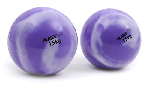 Yogistar Toning Ball Set - 12 cm - 2x1,5kg - Violett/Weiß