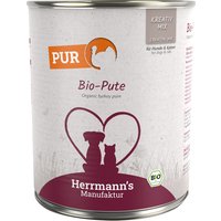 Herrmann's | Herrmanns Hundefutter Reinfleisch Bio-Pute 800g | 6 x 800 g