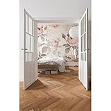 Komar Vlies Fototapete - La Maison - Größe 368 x 248 cm (Breite x Höhe), 4 Teile, Blumentapete, Tapete, Floral, Schlafzimmer, Romantik