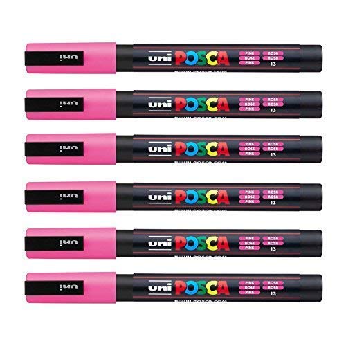 Uni-Ball PC-3M Marker von Posca - in 40 verschiedenen Farben erhältlich (Packung enthält 12 Stück). rose