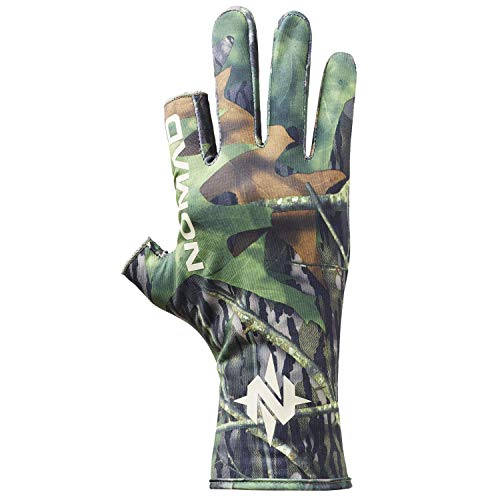 NOMAD Fingerloser Truthahn-Handschuh für Herren, Camouflage, Jagdhandschuh, Eichenholz, Schattenblatt, Größe L - XL