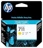 HP 711 Gelb 29 ml Original Druckerpatrone (CZ132A) mit originaler HP Tinte, für DesignJet T120, T125, T130, T520, T525, T530 Großformatdrucker sowie den HP 711 DesignJet Druckkopf