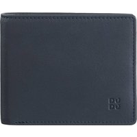 DUDU Herrenportemonnaies, flach, aus Leder, mit RFID-Schutzsystem Kreditkartenfächer mit Münzfach, farbiges Portemonnaie Navy