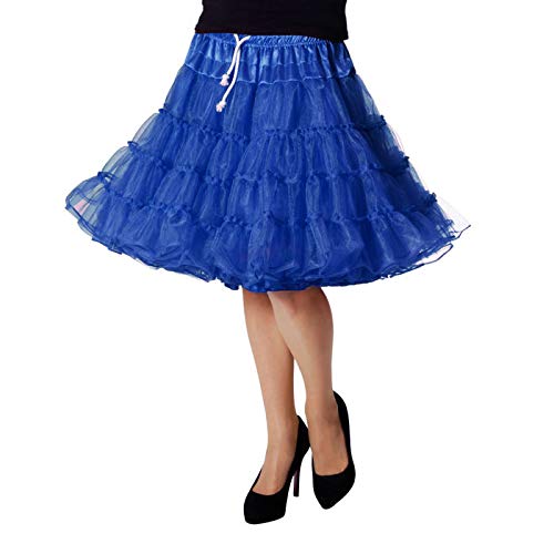 CREATIV DISCOUNT ® Petticoat-Deluxe, mehrlagig, Knielang, blau