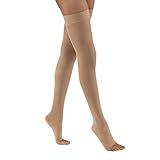 Ultrasheer 30-40mmHg Open Toe Thigh-High Extra Firm Stockings with Silicone Dot Band-Natural,Small by Jobst
