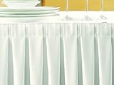 Gastro Uzal Skirting weiß/Kellerfalte: 490 x 73 cm, Skirtings für Tische, Büffet Skirting Tablerock