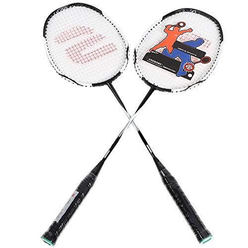 VGEBY 1 Paar Badmintonschläger, Carbon Aluminium Badmintonschläger Trainingsschläger mit Tragetasche