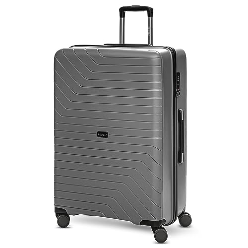REDOLZ Essentials 05 Hartschalen Koffer Damen/Herren – Leichter Trolley aus PP Material - mit 4 Doppelrollen & TSA-Zahlenschloss (Stone, Koffer L (75 cm))