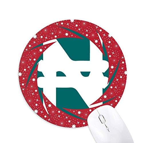 Währungssymbol Nigeria Naira NGN Wheel Mouse Pad Round Red Rubber