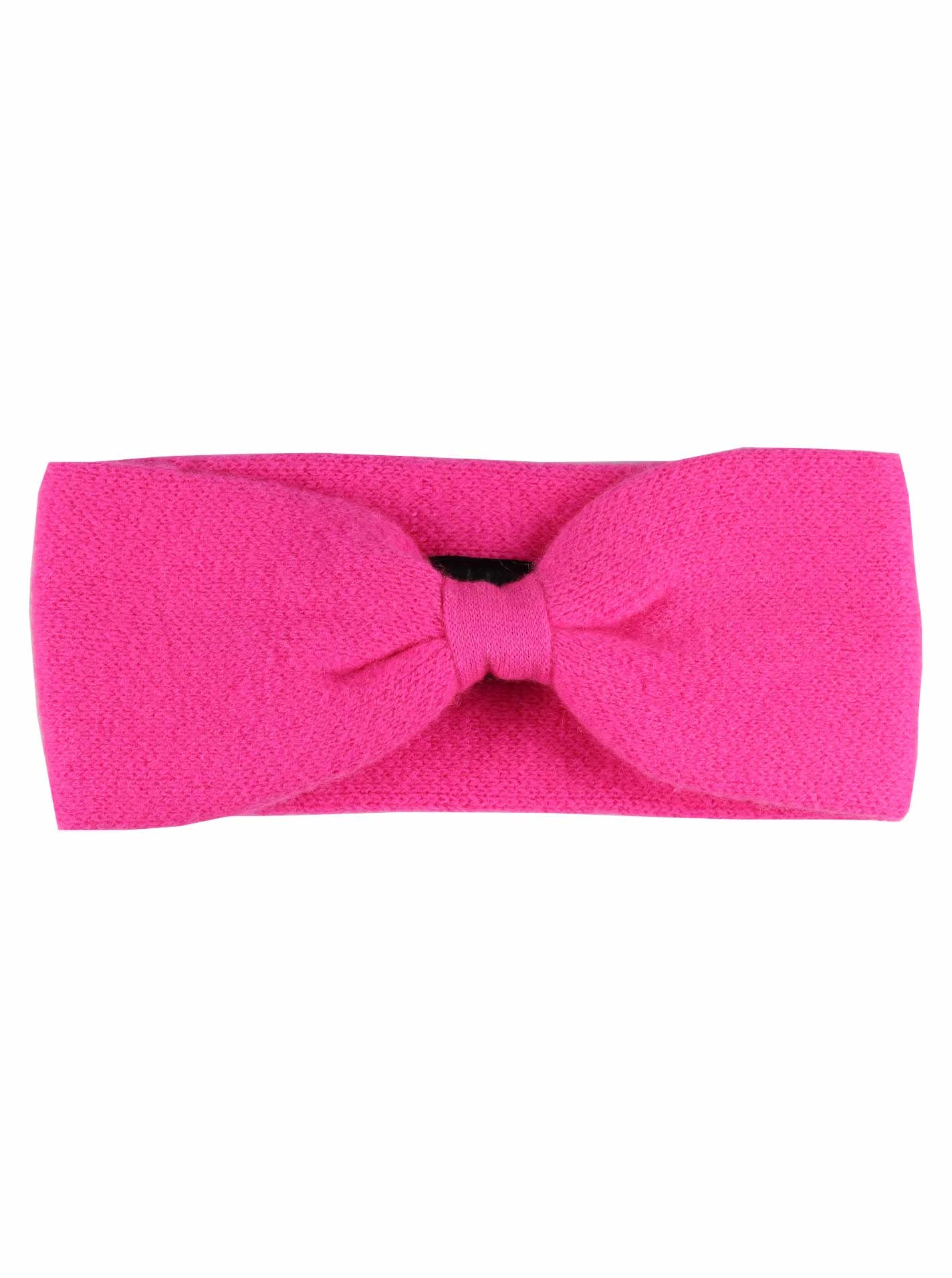 Zwillingsherz Stirnband aus 100% Kaschmir - Hochwertiges Kopfband im Uni Design für Damen Frauen Mädchen - Wolle - Haarband – warm und weich perfekt für Frühjahr Herbst Winter - n pink