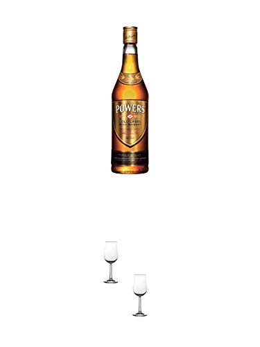 John Powers Gold Label Irish Whiskey 0,7 Liter + Nosing Gläser Kelchglas Bugatti mit Eichstrich 2cl und 4cl - 2 Stück