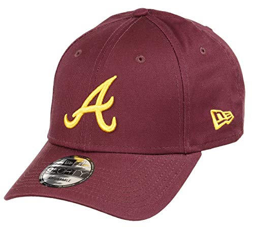 New Era Atlanta Braves 9forty Adjustable Cap MLB Rear Logo Maroon/A Gold - One-Size
